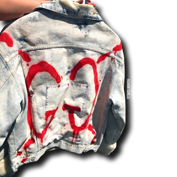 Gucci Trouble Andrew Gucci Ghost Runway Collaboration Logo Denim Mink Fur Jacket - Picture 17 of 17